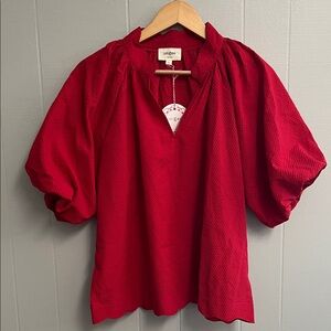 NWT Red Textured Umgee Top Large